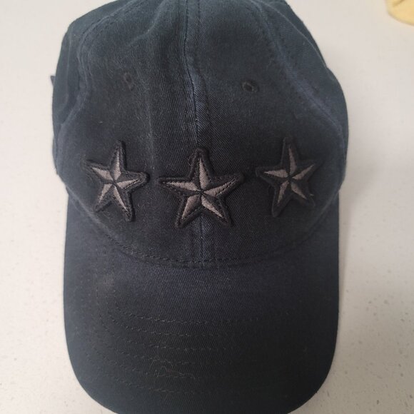Express Black Adjustable Three Stars Embroidered Hat Cap OSFA Pre-Owned Good - Picture 1 of 7